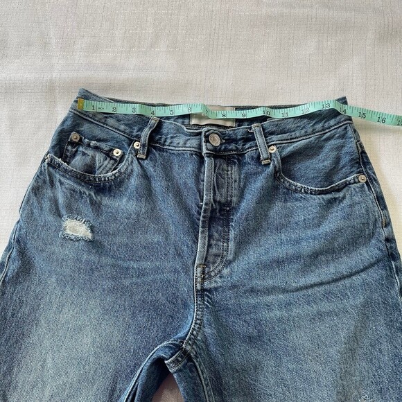 Everlane High Rise Distressed 90's The Cheeky Jeans Size 27 Crop Organic Cotton - Picture 10 of 12